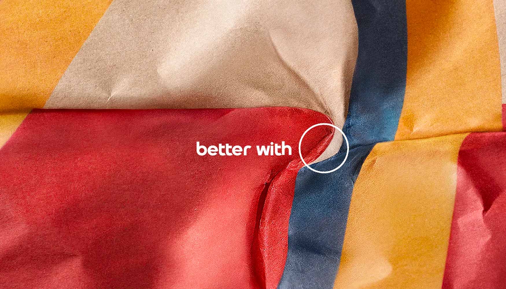 Close image of a fast food chains brown paper wrapper from the better with Pepsi campaign